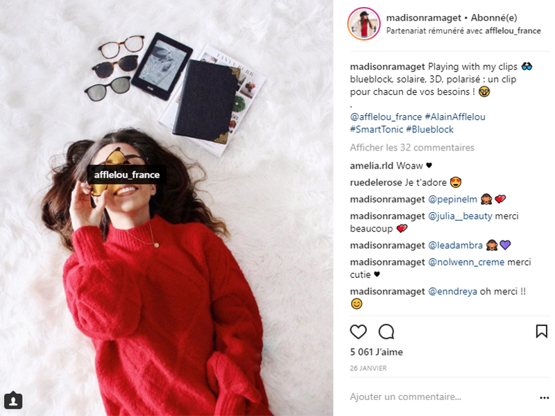 Exemple de post Instagram d'une influenceuse pour sa communauté