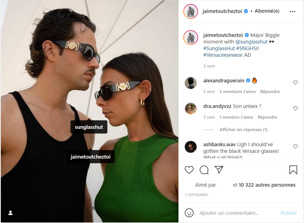 Post Instagram collaboration jaimetoutcheztoi influenceur mode marketing influence digital