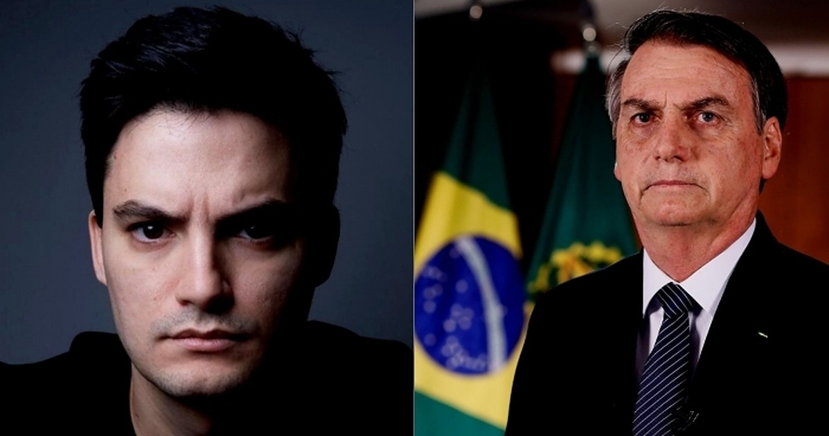 Felipe Neto à gauche. Jair Bolsonaro à droite.