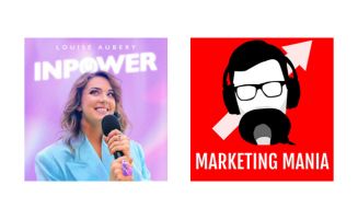 Photos de profil des podcasts IN POWER et MARKETING MANIA.