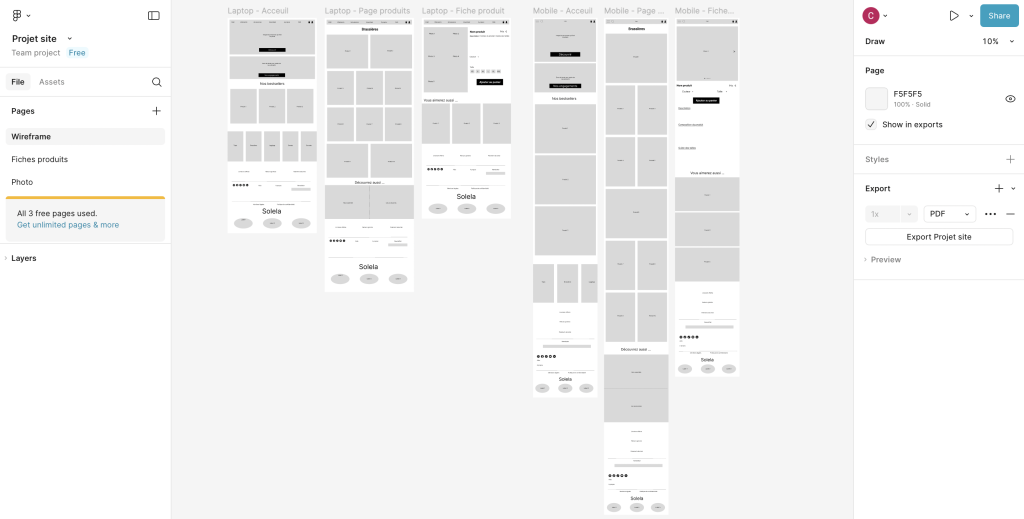 Projet réalisé avec Figma