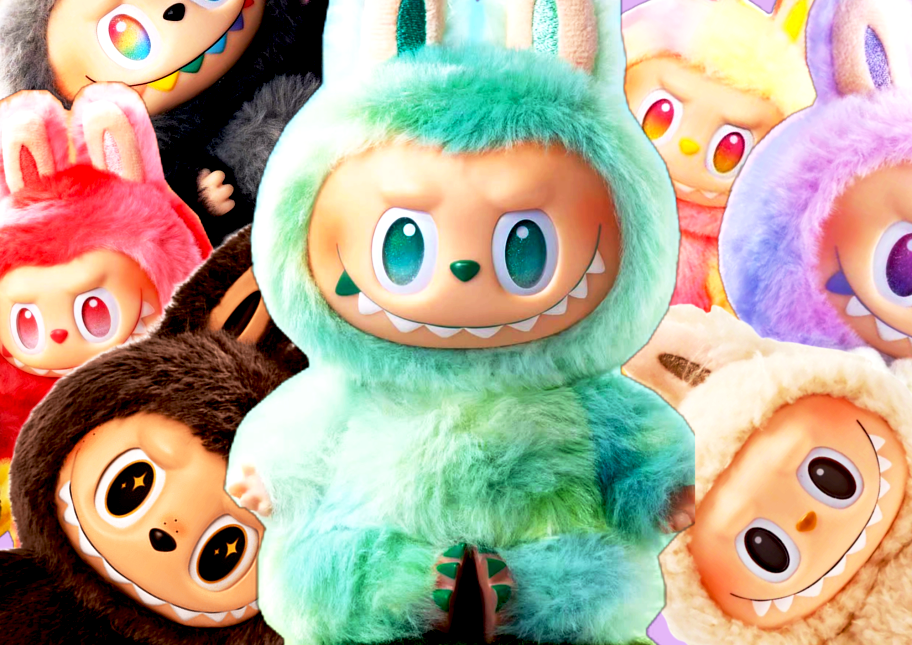 Collection de figurines Labubu Pop Mart colorées illustrant le phénomène viral et la stratégie marketing FOMO