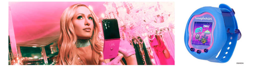 Téléphone Motorola Razr et Tamagotchi, deux objets des années 2000 relancés